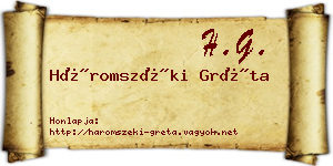 Háromszéki Gréta névjegykártya